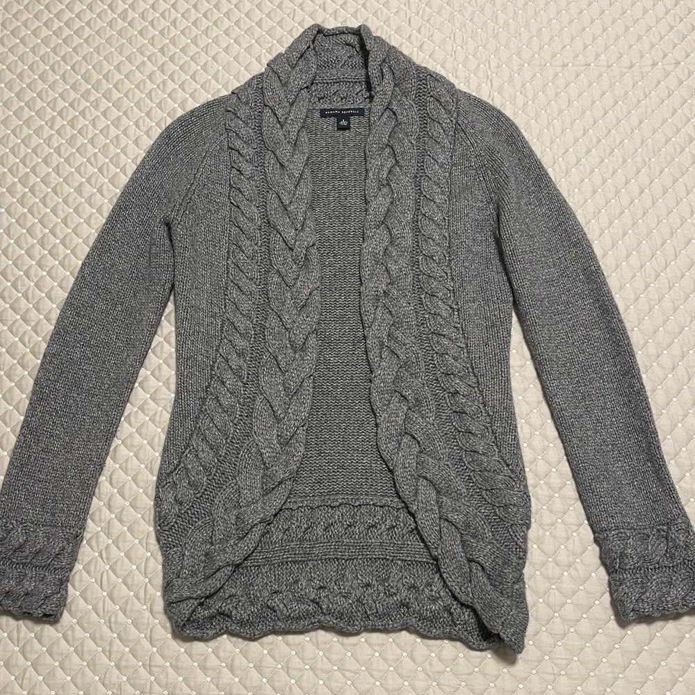 NWT - Banana Republic Wool Cashmere Open Front Cable Knit Cardigan Sweater